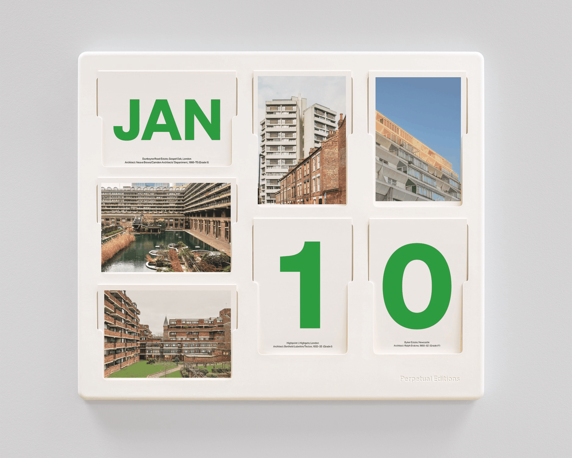 PRE-ORDER Perpetual Postcard Calendar — Modernist Estates Edition